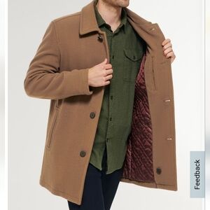 Cole Haan Mens Wool Car Coat Size Large